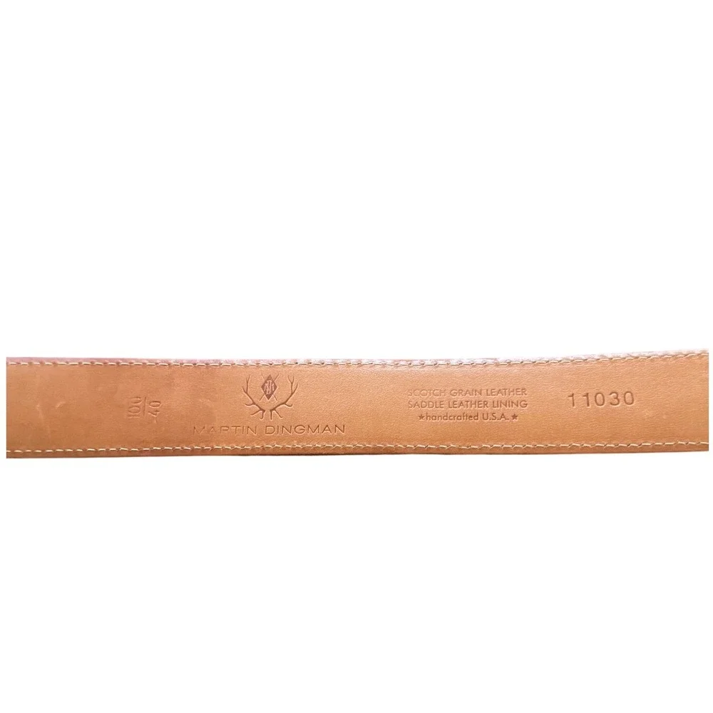 Martin Dingman Mens Brown Scotch Grain Leather Belt‎ Handcrafted USA Size 40 EUC